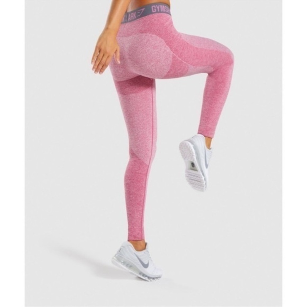 Gymshark Flex Leggings Dusky Pink Marl/Charcoal Small